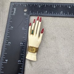 Vintage Hand Brooch Plastic Ring Watch READ