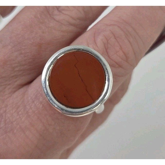 RLM Studio 925 Sterling Silver Vintage Red Jasper Size 8 Ring 13.7g
