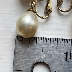 Vintage Majorica 12K-GF Clip-On Faux Pearls Very Good Condition 1” See Pics