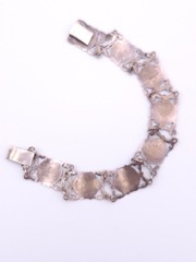 Vintage Siam Sterling Niello Goddess Thai Dancer Linked Signed Bracelet 7.25″