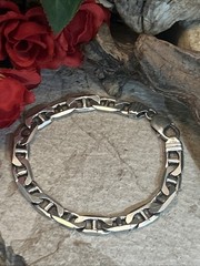 28. Vintage Sterling 925 Mariner Link Chain Bracelet 8 3/4″. 29.1g. Italy Unx