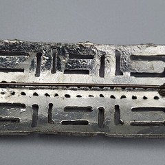 Vtg Apex Pot Metal Brooch Art Deco Bar Pin Rhinestones Large Silver Tone READ