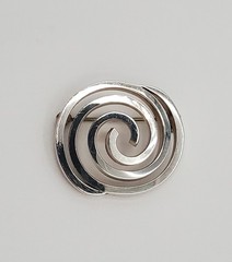 VTG 925 Spiral Brooch 1.25in Sterling Silver Solid 15g Abstract 3D Geometric