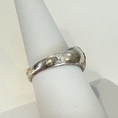 Vintage Estate Sterling Silver Amethyst Marcasite Mother of Pearl Ring size 8.5