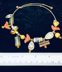 Southwestern Style Fetish Choker Necklace Birds Tribal Folk Art Boho Memory Wire