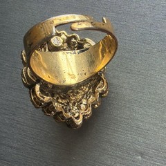 Vintage Ring Cognac Topaz Rhinestone Statement Cocktail Adjustable Size