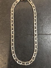 Vintage Sterling Silver 925 Italy Anchor Mariner Link Bracelet 9.5”