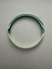 Vintage 1980s Plastic Lucite Bangle Bracelet Marbled Green And White Swirl