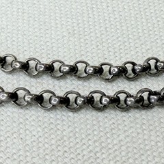 Men’s Gunmetal Black Rolo Box Link 925 Silver Chain Necklace Tested