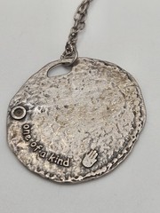 Vintage Judaica One Of A Kind Sterling Silver Tree Hebrew Pendant Necklace
