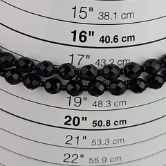 Vintage 2 Black Faceted Glass Beaded Necklace 25 in n 12 in extender