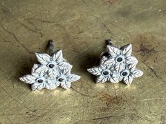 Vintage earrings «Flower» Made in the USSR 916 silver