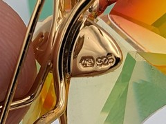 Swarovski Paradise Butterfly Pin 925 Sterling Gold Crystal Stand Box COA No Mag