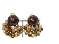 Unique Two Piece Vintage Lucite Clip on Earrings