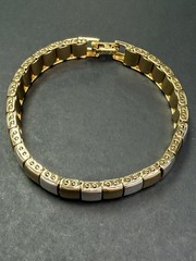 Vintage Napier Two Tone Link Bracelet 1990s 2000s New Old Stock NOS Tag 7.25″