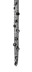 Signed MMA Metropolitan Museum of Art Black Tone Faceted Station Necklace Vtg