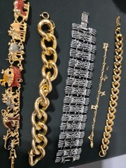 Mixed Lot of 18 Multicolor Bracelets Bangles Cuffs Mixed Metals Materials (18)