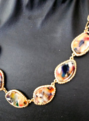 Sugarfix by Baublebar Colorful Resin Gold Tone Necklace and Earrings 20″