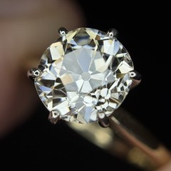 Antique Natural GIA 2.48 K VS2 Antique Old Mine Cut Diamond Engagement Ring