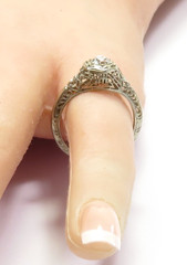 Antique Art Deco 1920’s Diamond 18KW Engagement Ring Size 6 UK-L1/2 EGL USA