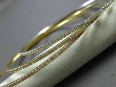 ESTATE 5.30CT DIAMOND 18KT TRI COLOR GOLD 3D ETERNITY STACKABLE BANGLE BRACELET
