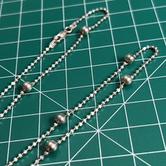 Vintage Italy 925 Ball Bead Station Chain Necklace 30”