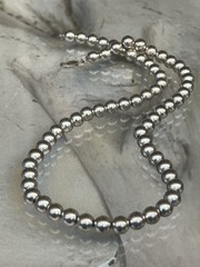Vintage Sterling Silver Ball Beaded Necklace & Bracelet