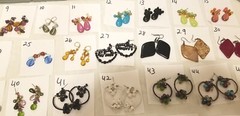 Vtg Czech Bead All Glass Crystal Dangle Earrings Chandelier Uranium + Lot #1