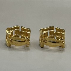 Anne Klein Womens Half Hoop Clip On Earrings Gold Tone Metal