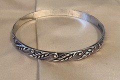 VINTAGE DECO DANECRAFT FO WHEAT STERLING 925 BANGLE BRACELET