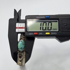 Vtg Tibetan Mixed Metal Cuff Bracelet Turquoise Garnet Tri Metal Nepal Bangle