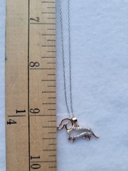 Dachshund Dog Pendant Necklace 925 Sterling Vermeil Gold Plated Modena Italy Y2k