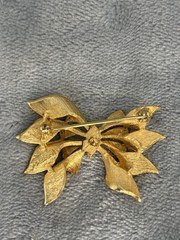 Vintage Francois By Coro Brooch Ruffle Bow Gold Tone Mcm 1.5 “Signed
