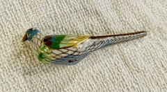 Large Bird Cloissone Bead 3” Enamel China