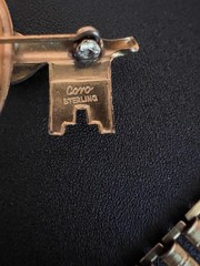 VTG NWT CORO BOOKCHAIN LOCK & KEY BELT + 2 KEY BROOCHES, 1 STERLING BOOK PIECE!