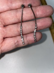 Vintage Rhinestone Dangle Pierced Post Earrings