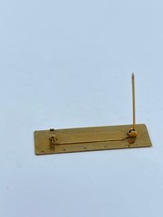 Vintage Revlon Pin Brooch Rectangle Black and Red Enamel Gold Tone