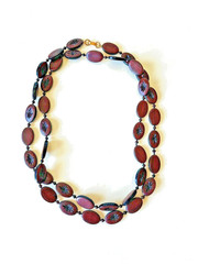 Hawaiian Beads & African Seed Pod Necklaces Vintage 1970s Lot of 2
