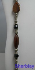 Vtg Costume Jewelry Glass Acrylic & Silver Tone Metal Beads Heavy Necklace 42″