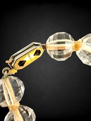 Antique Tested Cut Rock Crystal 14k GE Clasp Faceted Graduated Bead Necklace 19″