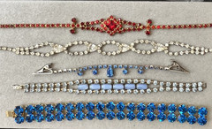 Vintage Rhinestone Jewelry Lot Earrings Brooches Necklace Bracelets Multicolor