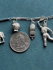 Vintage Sterling Silver Charm Bracelet Classic Retro Dangle Charms 7 Inches Long