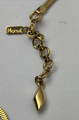 VINTAGE DESIGNER FASHION NECKLACE ~ LOVE KNOT LARIAT DROP DANGLE ~ MONET 16″
