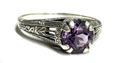 Vintage Sterling Silver 925 Ring Lavender Stone Size 6.75
