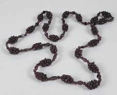 Vintage Garnet Cluster Beaded Necklace 32 In Continuous No Clasp