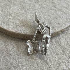 Vintage Sterling Silver Matador Figure Pendant Charm Jewelry Bullfight Adventure