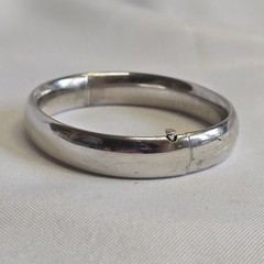 Vtg Sterling Silver H.F.B Bangle 15.97g Fine Jewelry 7″ Etched Floral Design