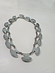 Vintage Mexican 925 SS necklace with varied stones turquoise, onyx etc