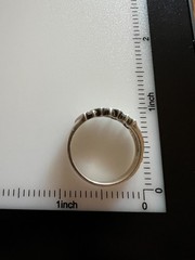 Modernist 925 Sterling Silver Zig Zag CZ Size 9.75