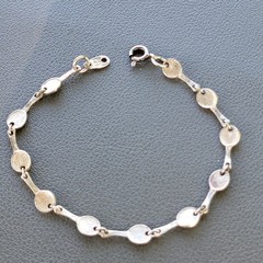 Sterling Silver 925 Tennis Racquet Chain Link Bracelet 7″ Sports